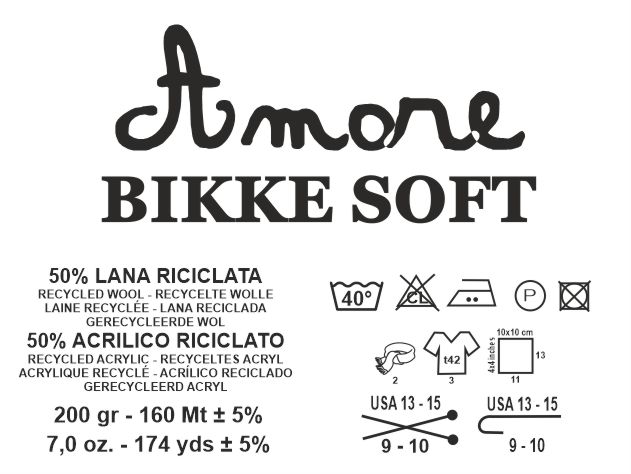 Bikke soft , filato misto lana bottonato ritorto prodotto in Italia ideale per accessori a maglia o uncinetto - immagine 2